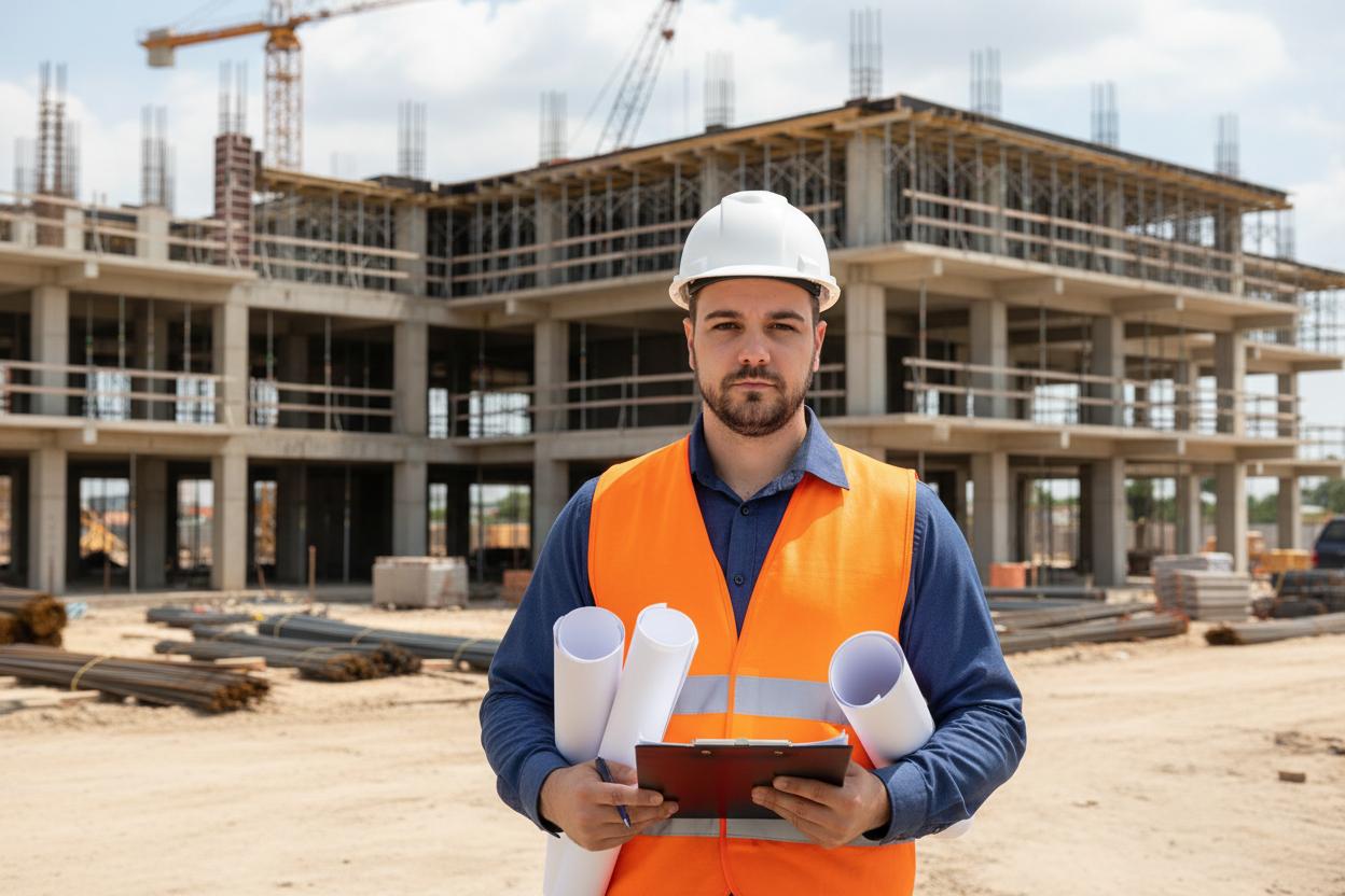 Engenheiro civil acompanhando obra em Cáceres-MT